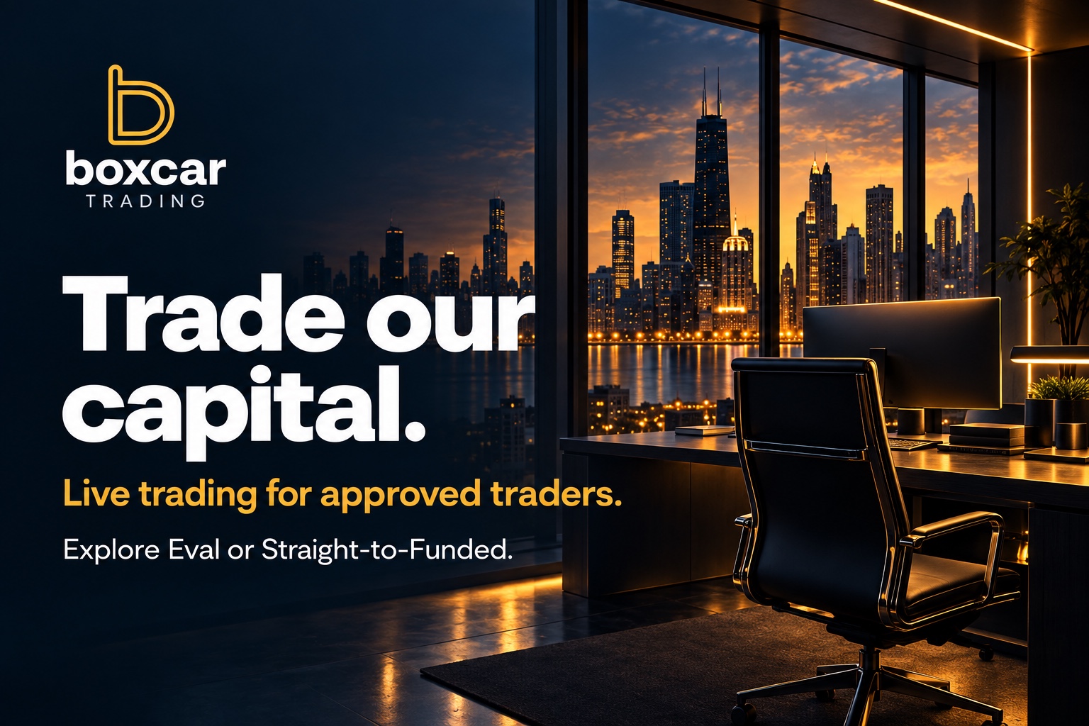 Boxcar Trading: explore evaluation or straight-to-funded accounts. Live trading for approved traders.